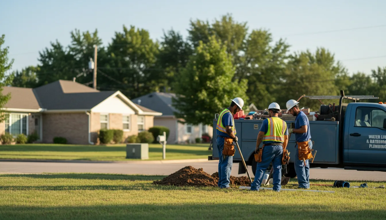 Residential water line and bathroom plumbing service in West Unity, OH